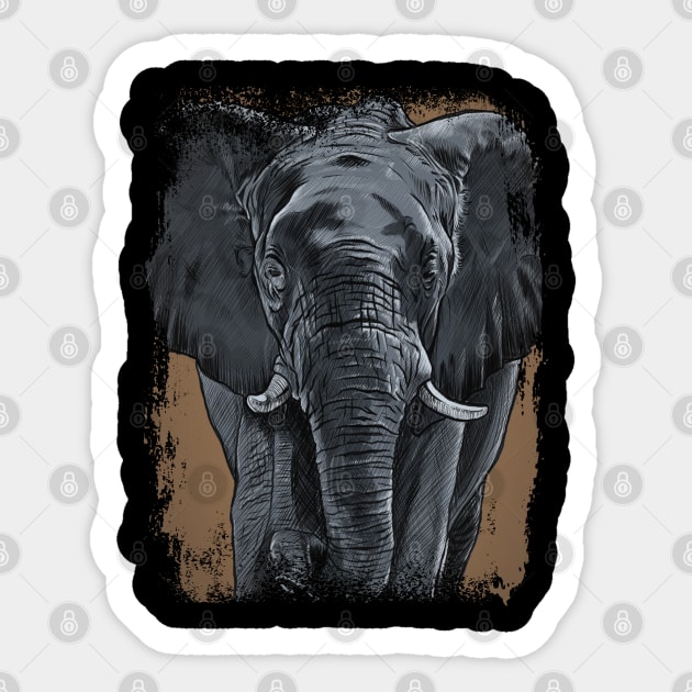 Elephant Face Sticker by Jay Diloy